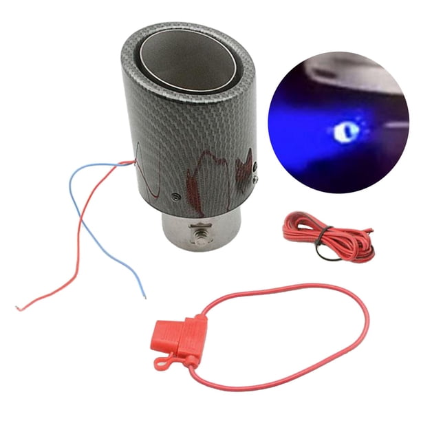 Punta del extremo del silenciador del de la fibra de carbono Universal, resistencia a la corrosión a prueba de corrosión Luz azul 01 shamjiam Tubo de escape estilo fibra de carbono