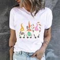 thumbnail image 2 of Joyeuses Pâques Chemises pour Femmes Col Rond Mignon Lapin Graphique Tee Tops de Vacances Tunique Décontractée à Manches Courtes, 2 of 7