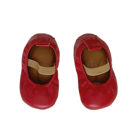 

Crocowalk Newborn Flats Slip On Loafers Rubber Soft Sole Crib Shoes Infant First Walker Shoe Party Elastic Closed Toe Red 12-18 months