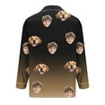 thumbnail image 5 of Donemore Men's Custom Printed Pajama Set Button-Up Lapel Collar Gradient Long Sleeve with Pockets, 5 of 9