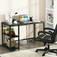 thumbnail image 3 of Gymax Bureau d'Ordinateur 47 Pieds' Table d'Étude Poste de Travail Maison avec Étagère Réglable Noir, 3 of 10