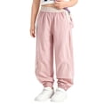 thumbnail image 5 of Xdegoge Tween Girls Jogger Pants Elastic Waist Athletic Loose Casual Wide Leg Sports Sweatpants with Pockets Running Sports Activewear Trousers, 5 of 9