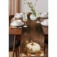 thumbnail image 4 of Fall White Pumpkins Burlap-Cotton Table Runner 36 Inches Long,Vintage Watercolor Maple Leaf Farmhouse Table Runners,Outdoor Dining Tablecloths Decor for Baby Shower Party Wedding 13x36, 4 of 9