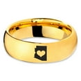 thumbnail image 2 of Tungsten Arizona The Grand Canyon State Heart Band Ring 7mm Men Women Comfort Fit 18k Yellow Gold Dome Polished, 2 of 4