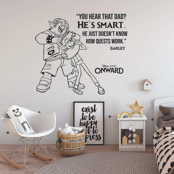 How Quests Work Barley Quote Onward Movie Disney Cartoon Wall Sticker Art Decal for Girls Boys Room Bedroom Nursery Kindergarten Fun Home Decor Stickers Wall Art Vinyl Decoration Size (20x20 inch)