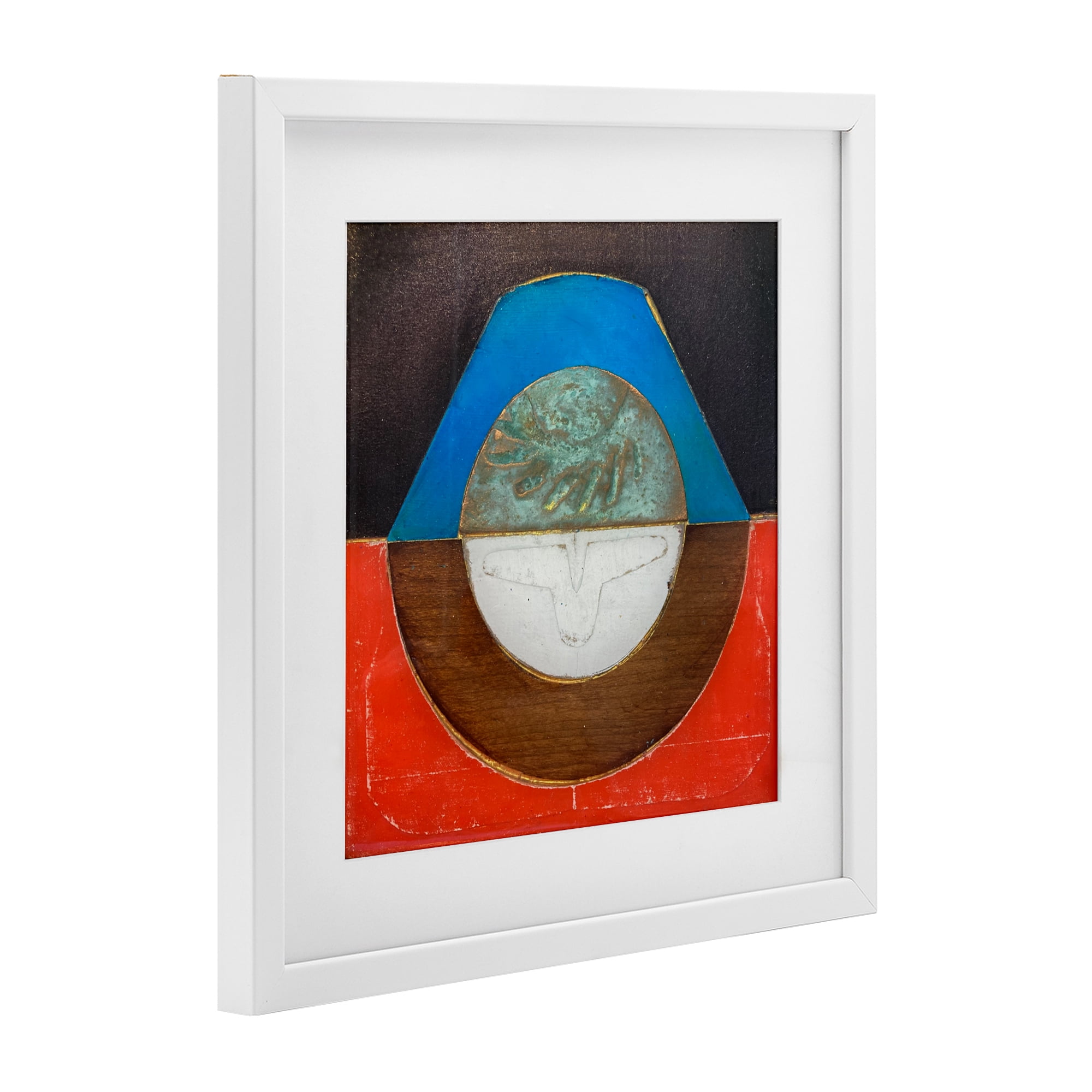 Stupell Industries Round Rustic Symmetry White Framed Print Under Glass, design by Matthew Finger