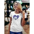 thumbnail image 2 of Eye In A Blue Heart Shaped T-Shirt Women -Image by Shutterstock, Female Small, 2 of 4