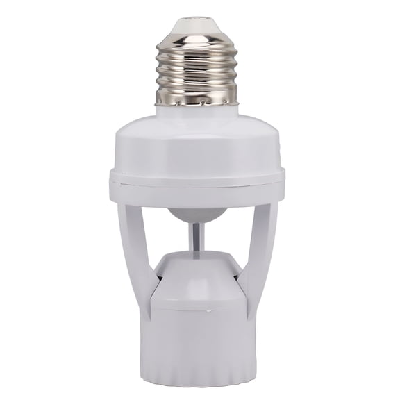 HIBIBUD E27 Motion Sensor Light Socket Adapter, PIR Auto On Off Night Light Control, Adjustable Bulb Holder for Garage, Basement