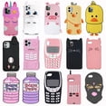 thumbnail image 2 of Funda de teléfono de silicona suave con dibujos animados en 3D para iPhone, carcasa con diseño de gato, cerdo, helado, a la moda, para modelos 12, 11 Pro, X, XR, XS Max, SE 2020, 6, 6s, 7, 8 Plus Fivean unisex, 2 of 2
