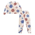 thumbnail image 2 of Tutolipy Christmas Pjs Set for Women Snowflake Printed Sleepwear Crewneck Loungewear Long Sleeve Tops Jogger Pants Pajama Sets, S, 2 of 7