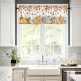 thumbnail image 3 of Fall Pumpkin Kitchen Window Tier Curtains and Valance 3 Pieces Set Farmhouse Sunflower Maple Leaves Window Valances Rod Pocket Panels Privacy Thanksgiving Cafe Tiers Bedroom Short Window Treatment, 3 of 5