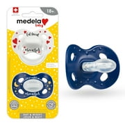 Medela 18+ Month Pacifier, Day and Night Pack, Glow in Dark, White Red Blue, Included Case, BPA Free, 101042912, 2 Pack