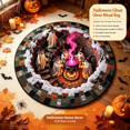 thumbnail image 2 of 3D Halloween Rug, 2026 New 3D Novelty Ghost Skeleton Optical Illusion Rugs, Round Rug with Non-Slip Bottom, Soft Crystal Velvet for House, Living Room, Dorm & Horror Party Decor, 20*20", 2 of 8