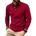 thumbnail image 2 of Mfakffe Polo Shirts For Men Long Sleeve Golf Shirts Quick Dry Lightweight 3-Button Performance Work Fishing Athletic, 2 of 5