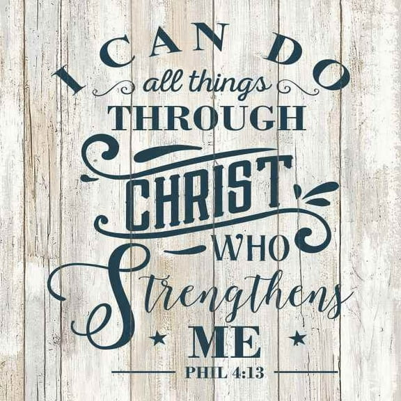 I can do all things through Christ Rustic Looking Faith Wood Sign Wall Décor 12 x 12 Wood Sign B3-12120062036