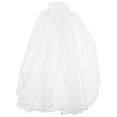 thumbnail image 1 of Velo de novia de tul con perlas y peineta para mujer, ideal para fotografía de novia, niña de las flores y fiesta de bodas (blanco), 1 of 7