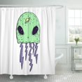 thumbnail image 1 of Cortina de ducha ABPHQTO verde Weird Trippy Alien Saturno 152x180 cm, 1 of 2