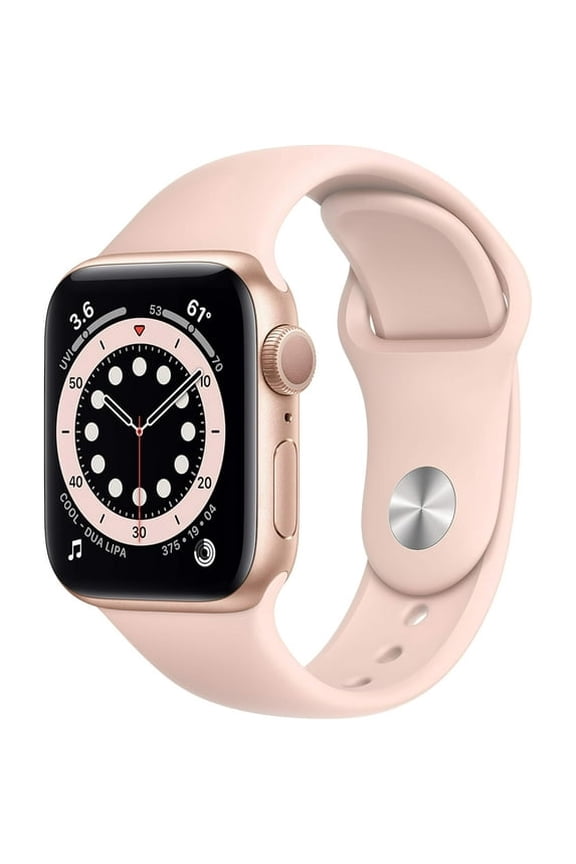 Pre-Owned Apple Watch Series 6 (GPS) + Cellular 44 mm Aluminum Case with Pink Sport Band - Gold