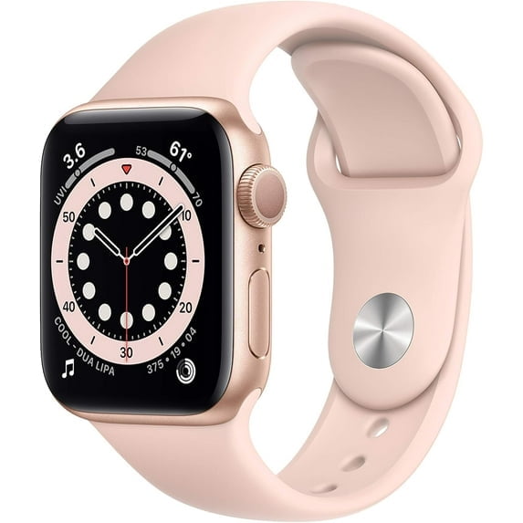 Pre-Owned Apple Watch Series 6 (GPS) Cellular 44 mm Aluminum Case with Pink Sport Band - Gold