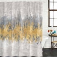 thumbnail image 2 of Yellow Grey Abstract Shower Curtain, Waterproof Shower Curtains for Bathroom, Gradient Geometric Graffiti Modern Art Washable Fabric Bathtub Curtain Set Bath Decor with 12 Hooks Extra Long 72"x96", 2 of 8