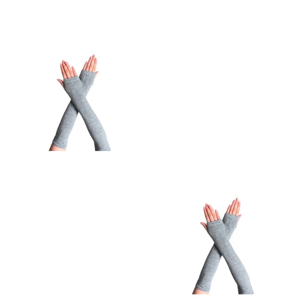 Guantes sin dedos Wosthever para niña gris claro 2Conjunto