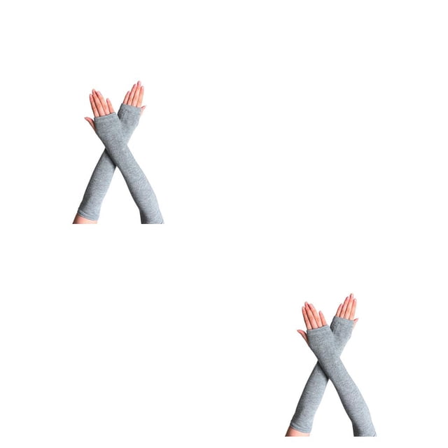 Guantes sin dedos Wosthever para niña gris claro 2Conjunto
