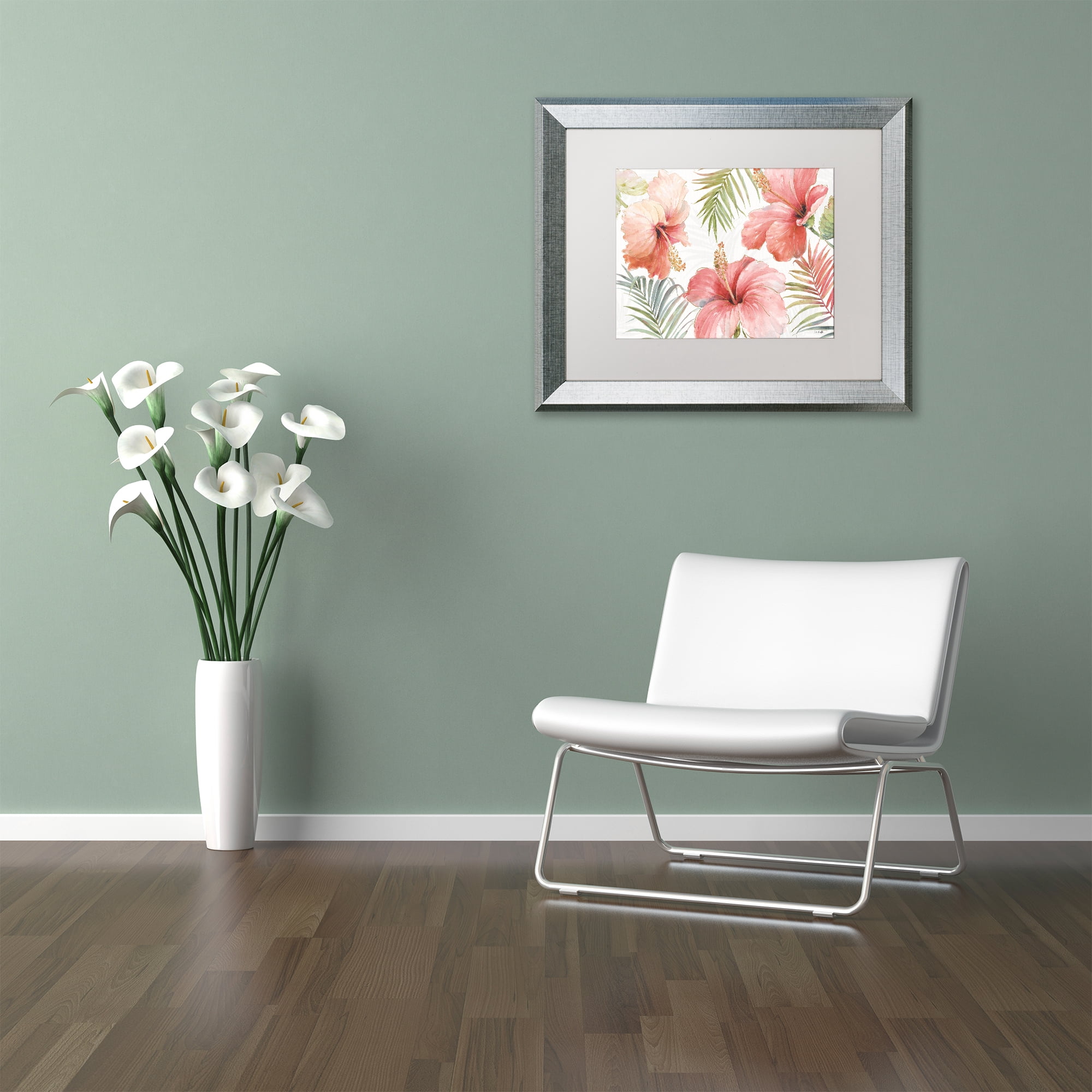 Trademark Fine Art 'Tropical Blush I' Matted Framed Art by Lisa Audit