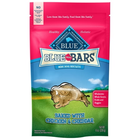 Blue Buffalo Blue Bars Mini Chicken & Chedder Recipe Dog Treats, 8 Oz
