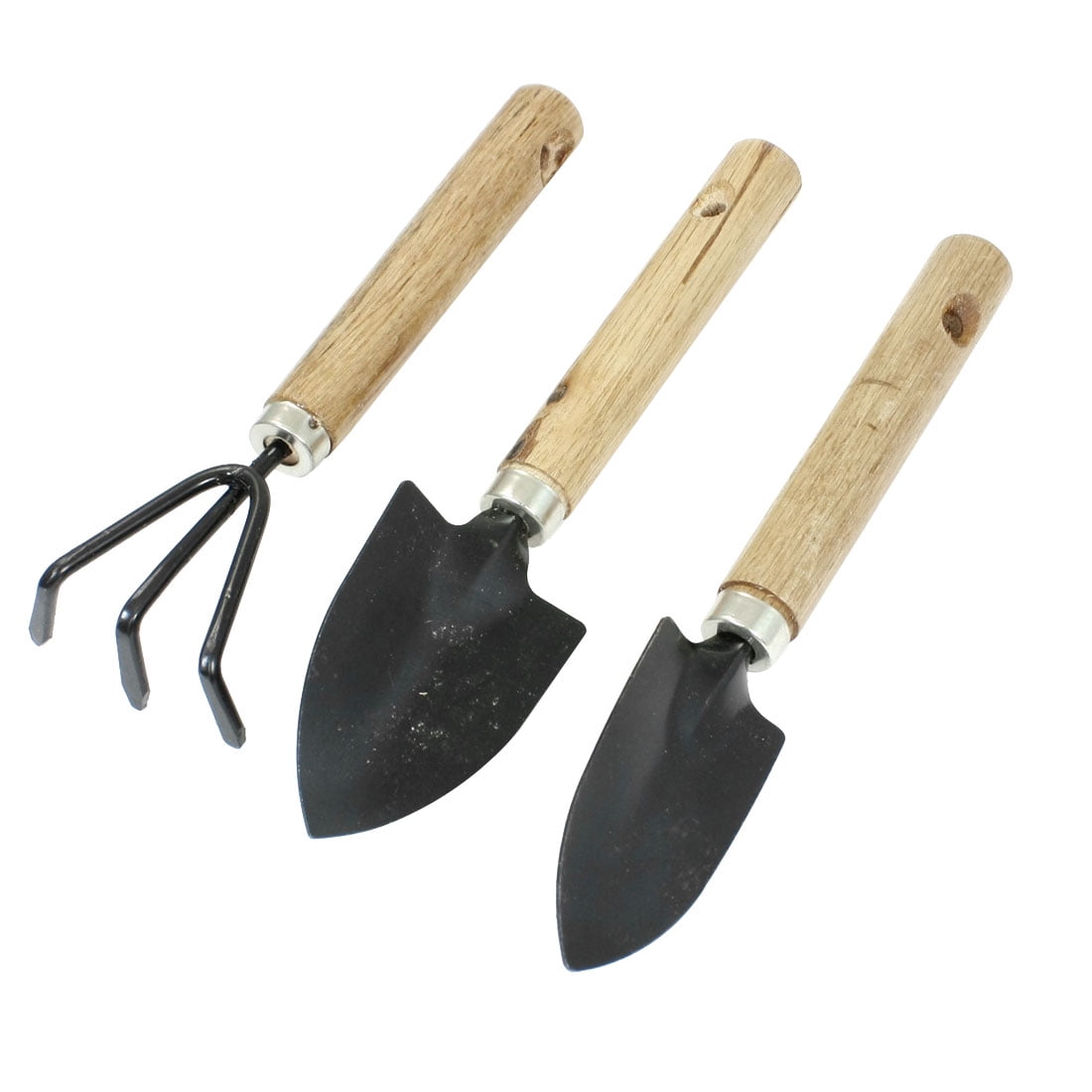 Unique Bargains Garden Planting Tools Wooden Handle Hand Trowel Digging Shovel Rake by