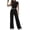 *2-Black, variant on Women's 2 Piece Drawstring Sweatsuit Sets,Short Sleeve Crop Top and Wide Leg Pants For Women,Ladies Y2K Going Out Outfits with Pockets,Black,S-2XL