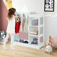 thumbnail image 4 of Gymax Kids Dress Up Storage Armoire with Mirror and Shelves (White), 4 of 9