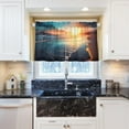 thumbnail image 6 of Coolnuti Sunset Beach Valances for Windows 24 Inch Small Window Blackout Valance Curtains Rod Pocket Window Curtains Treatment for Kitchen Bathroom Cafe, 1 Panel Home Decor, 6 of 7