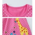 thumbnail image 5 of WIBACKER 2-7T Little Girl Short Sleeve Dress Dot Giraffe Cotton Casual Applique Tunic Shirt Dresses, 5 of 6
