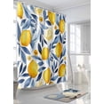 thumbnail image 5 of Yellow Lemon Waterproof Fabric Shower Curtain, Blue Flower Leaves Spring Summer Plant Shower Curtain for Bathroom Curtains Bathtubs Hotel Washable Shower Curtains with 12 Hooks Standard 60x72, 5 of 6