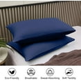 thumbnail image 3 of Lirex Pillowcases, 100% Cotton, 300 Thread Count, Standard 20x26, Dark Blue, 2-Pack, 3 of 6