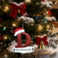thumbnail image 5 of Luoshdecor Christmas Letter Ornaments 2025,Personalized Initial White Glitter Letters Hat Ornaments,Merry Christmas Pendant for Xmas Tree Wedding Home Decor (D), 5 of 6