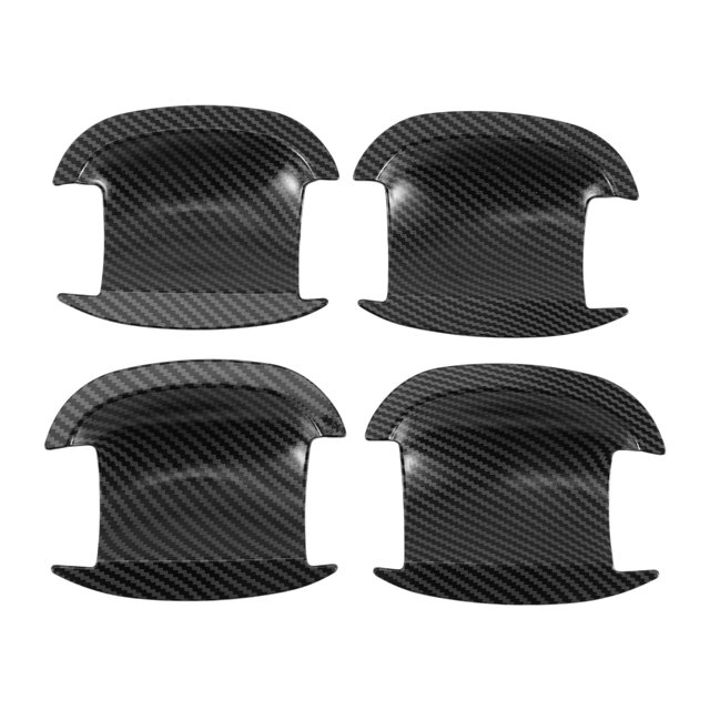 Protector de copa de la manija de la puerta del automóvil Unique Bargains para VW Passat 2008-2014 Negro de fibra de carbono ABS 4 Pcs