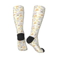 thumbnail image 5 of Lsque Rabbit And Milk Tea Printed Crew Socks Men's Women's LightWeight Thin Casual Calf Socks ,Knee High Socks,Cotton Socks, 5 of 9