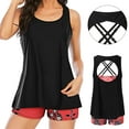thumbnail image 1 of MKLEKYY Trajes De Baño Mujer Curvy Women Tankini Swimsuits For Women 3 Piece Bathing Suits Swim Tank Top With Boy Shorts And Bra Swimwear, 1 of 4