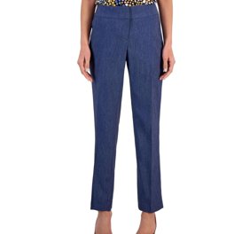 Kasper Women's Pull-On Elastic Back Trouser - Comfort Stretch Pants For Casual Wear