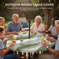 thumbnail image 3 of Round Outdoor Tablecloth with Umbrella Hole and Zipper, Sage Green Ombre Tablecloth with Elastic Waterproof, Modern Moire Abstract Art Aesthetics Patio Table Covers for 31" - 35" Picnic Pool Tables, 3 of 9