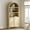 Light Oak/2 Doors, variant on EYYTHUNG 5-Tier Arched Bookcase with Adjustable Shelves, 71" Tall