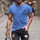 thumbnail image 2 of Camisas de Manga Larga para Hombres Casual Impreso Cuello Girado Abajo, Lado Dividido Botón Abajo Blusa para Al Aire Libre, Diario Y Primavera Verano, 2 of 5