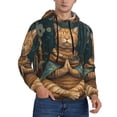 thumbnail image 2 of Wukai Surreal Meditating Cat Print Men Hoodies Fleece Sweatshirts Long Sleeve Sweaters Pullover Fall Outfits Winter Clothes-XX-Large, 2 of 7