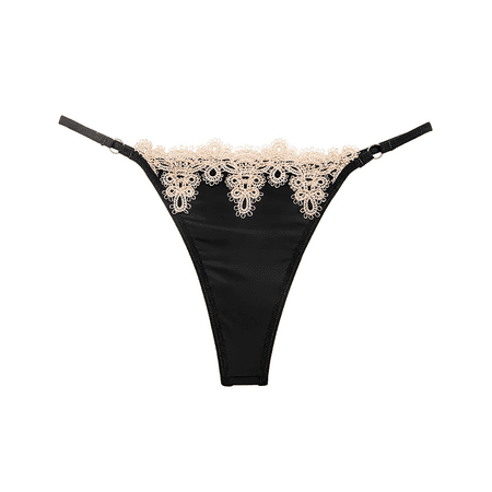 Fulorrnie Underwear for Women No Show Thong Seamless Cheeky Panty Banded Waist Stretchable Panties  Black  One Size