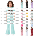 thumbnail image 4 of EnJoCho Girls Cute 2 Piece Outfits Teens Bow Graphic Sweatsuit Kids Summer Tracksui𝗍 Casual Short Sleeve Tops Flare Pants Set Girls Shorts Sleeve Tops Pants Set, 4 of 5