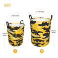 thumbnail image 3 of Circular Hamper Single Layer Laundry Basket Storage Basket Waterproof Single Layer Fabric With Handle Pe Support Strip Vector Camouflage Pattern Yellow_3 Medium, 3 of 8