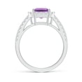 thumbnail image 2 of ANGARA Natural 2.2 Ct. Amethyst with Diamond Halo Ring in 14K White Gold for Women (Ring Size: 12), 2 of 9