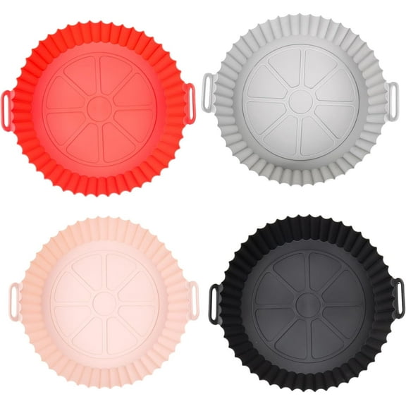 4pcs Silicone Air Fryer Liners, Reusable Silicone Bowl Basket Fit for 3.6 to 6.8 QT Air Fryer, Replacement Air Fryer Accessories