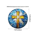 thumbnail image 3 of AZXY 2D Flat Easter Cross Ornament, 7.87" Acrylic Window Hanging Decor, Stained Glass Cross with Radiant Light for Easter Tree & Home Spring Party Supplies Indoor Outdoor, 3 of 9